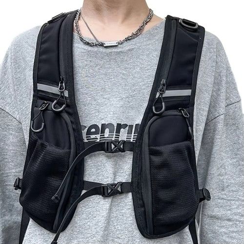 Reflective Running Vest Phone Pockets Lightweight Multi Pocket Vest Men Women