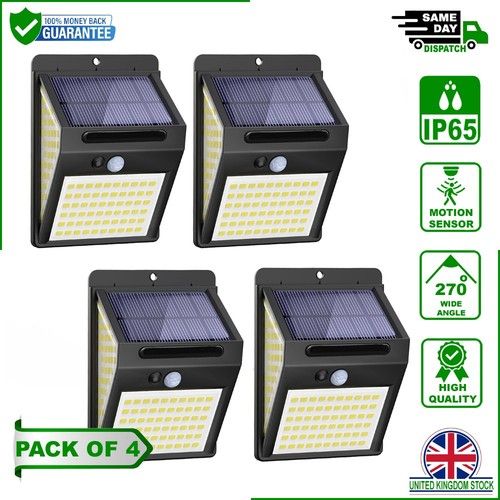 140 LED Outdoor Solar Lights PIR Motion Sensor Garden Flood Security Wall Lamp