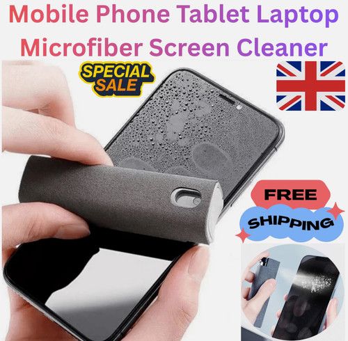 Mobile Phone Tablet Laptop Microfiber Screen Cleaner 2in1 Spray Bottle Protecter