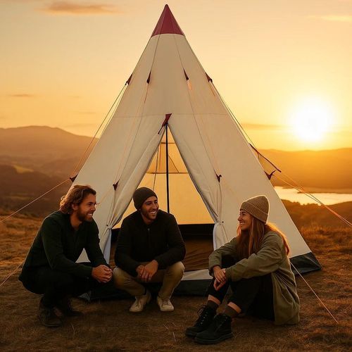 Redcliffs Teepee Camping Tent 2-3 Person Easy Setup Spacious Weather Resistant — image 1