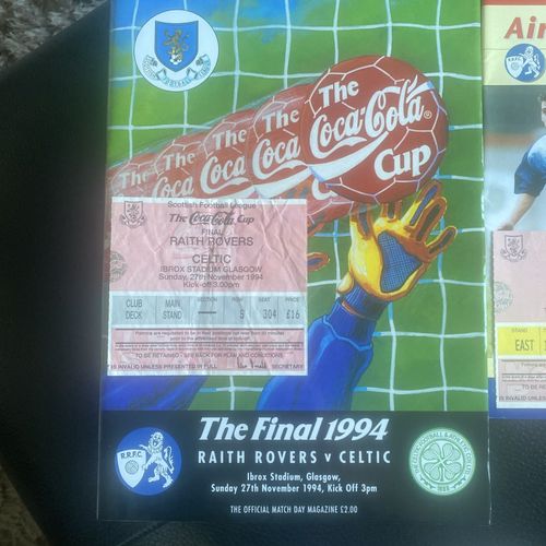 SCOTTISH LEAGUE CUP FINAL 1994 Raith Rovers v Celtic, collection, programmes  — image 2