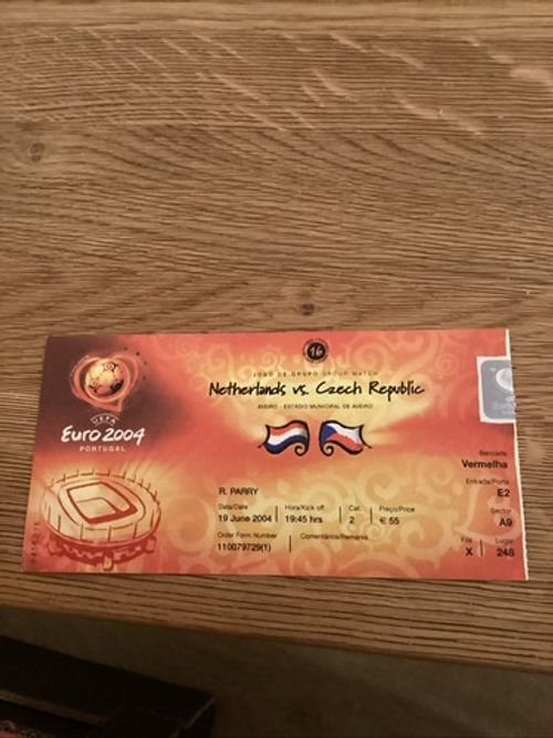 Netherlands v Czech Republic Euro 2004 Match Ticket