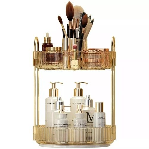 360° Storage Makeup Cosmetic Perfume Rotating Organiser Stand Tier Shelf UK
