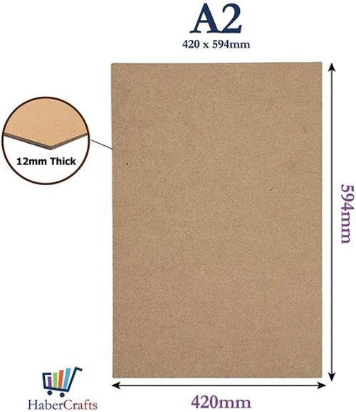 A2 MDF Drawing Board Sketching Smooth Surface Artist 12mm Thick (420mm x 594mm)