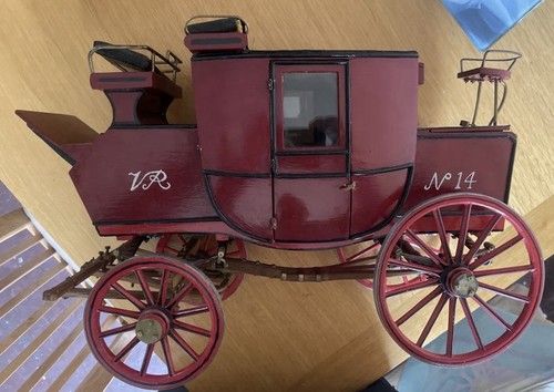 Vintage Scratch Built Model Victorian Horse Drawn York London Royal Mail Coach