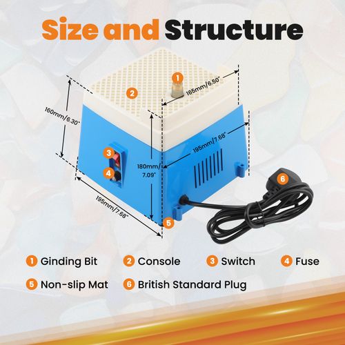 Automatic Water Stained Glass Grinder DIY Desktop Grinding Machine 220V — image 5