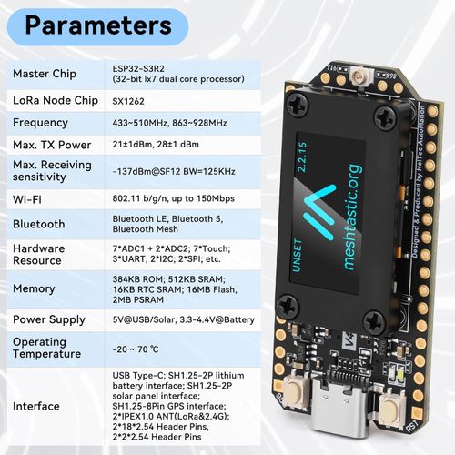 868MHz Meshtastic Node ESP32 V4 LoRa SX1262 GPS WiFi Bluetooth Solar Device Kit — image 8