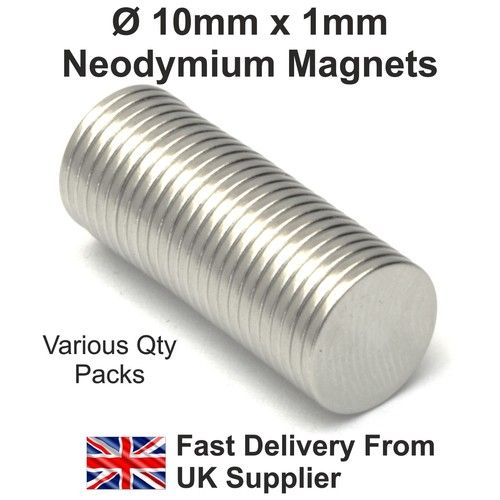 Strong Magnets 10mm Diameter ,Various depth 1mm 2mm 3mm 4mm 5mm 6mm 7mm 8mm 10mm