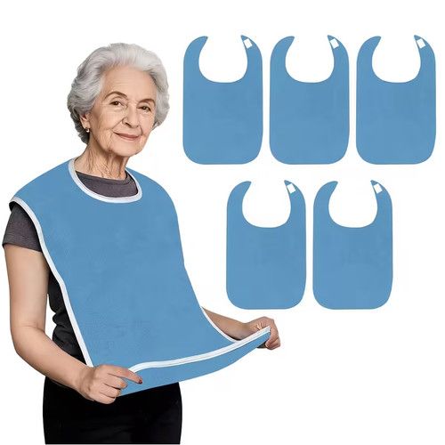 Adult Bibs for Eating - Soft Thick Fleece Dining Bibs for Elderly Men and Women,