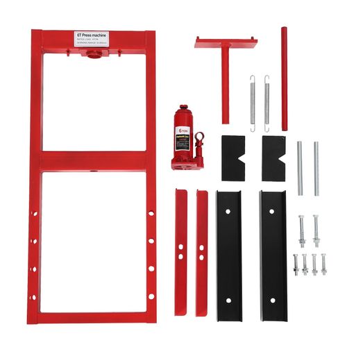 6T Hydraulic Bench Workshop Press Heavy Garage Plate Car Bearing Machine Red — image 6