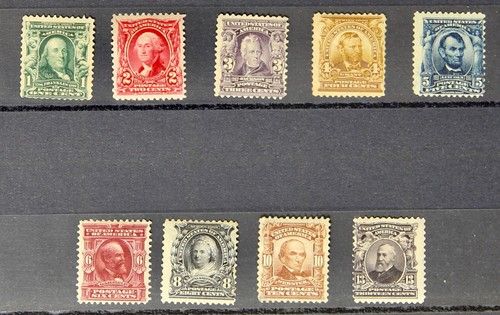 U S Stamps Series of 1902-3  - Sc# 300 to 308 Mint Mixed  M1037