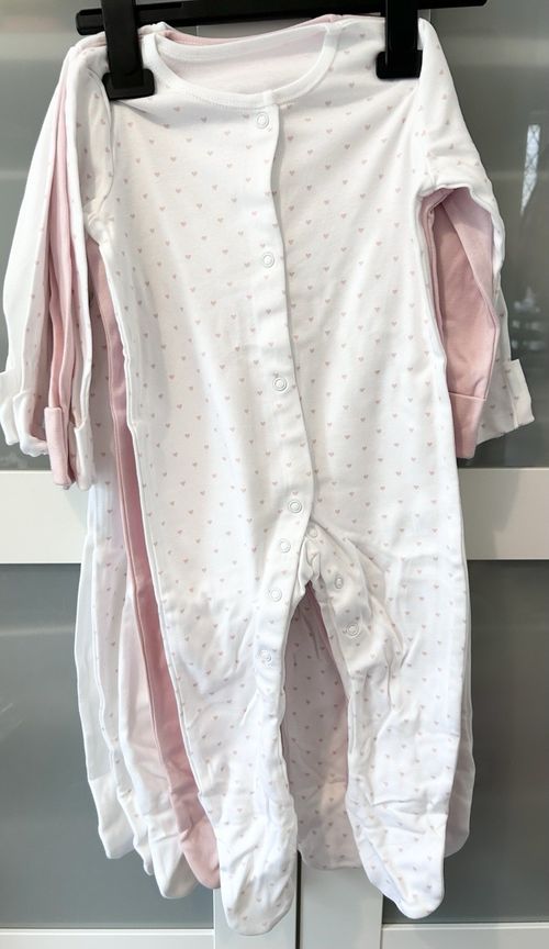 5 Baby Girls Sleepsuits 6-9 Months From George Brand New — image 1