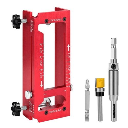 Adjustable Door Hinge Jig Kit  Door Lock Aluminum Hinge Template Locator Clamp