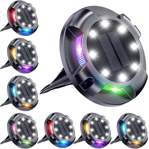 4/8X 12LED Solar Ground Lights Floor Decking Outdoor Garden Patio Lawn Path Lamp