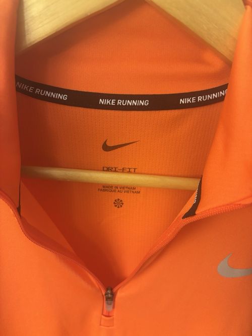 Nike Women’s Orange Dri-FIT 1/4 Zip Mock Neck Running Top Size S Long Sleeve — image 5