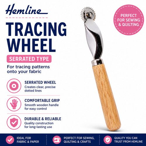 Hemline Tracing Wheel – Smooth or Serrated  Sewing  Dressmaking & Pattern Marks