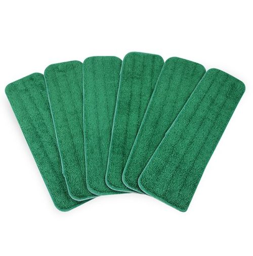 12 Pack of Microfiber Reusable Wet Mop Pads - Color Options - 18 inch Mop Pads
