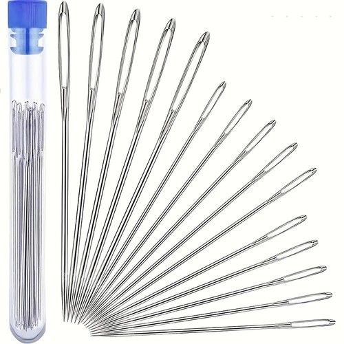 15Pcs Large Eye Sewing Needles Hand Sewing Set for Quilting Embroidery Crafts UK