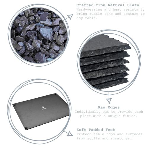 12 Piece Square Slate Placemats & Coasters Set — image 2