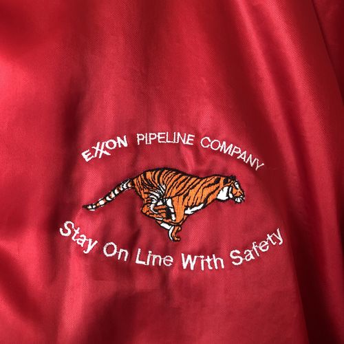 Vintage Exxon Pipeline Company Red/White Dunbrooke Plac-Jac Size Large USA Made — image 4
