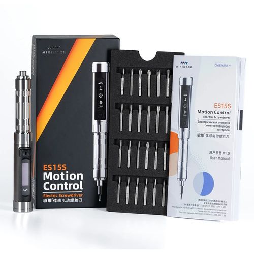 MINIWARE ES15S Electric Screwdriver Smart Motion Control USB 24pcs 4mm Bit Set — image 1