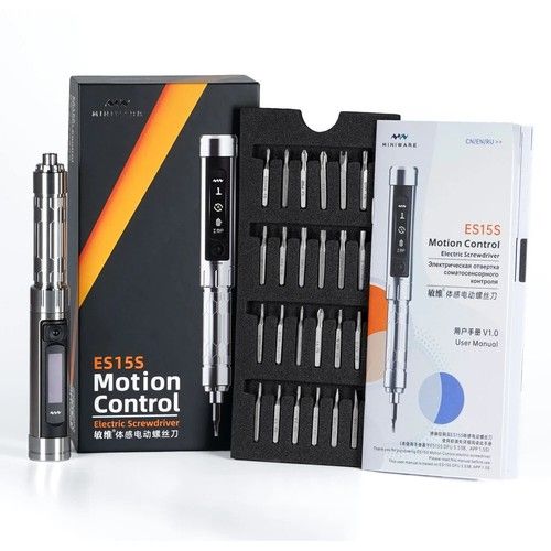MINIWARE ES15S Electric Screwdriver Smart Motion Control USB 24pcs 4mm Bit Set
