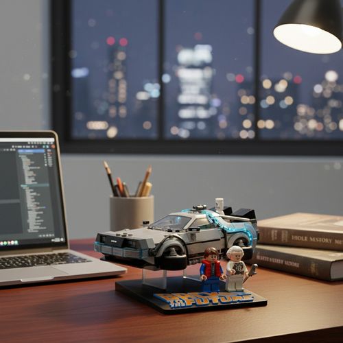 Back to the Future Themed display stand to fit LEGO DeLorean Speed Champion. — image 5