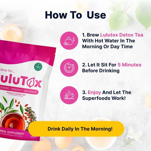 2 x LULUTOX Original Detox Tea Herbal Blend for Healthy Weight PEACH - 56 Bags — image 8