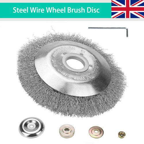Universal 6/8 Inch Steel Wire Wheel Brush Disc for Lawn Mower Grass  Garden Tool