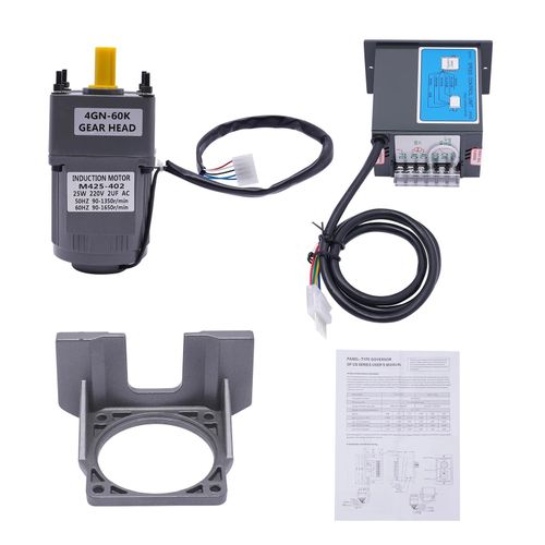 220V AC Gear Motor Electric Motor Variable Speed Controller Reduction Ratio 1:60 — image 5