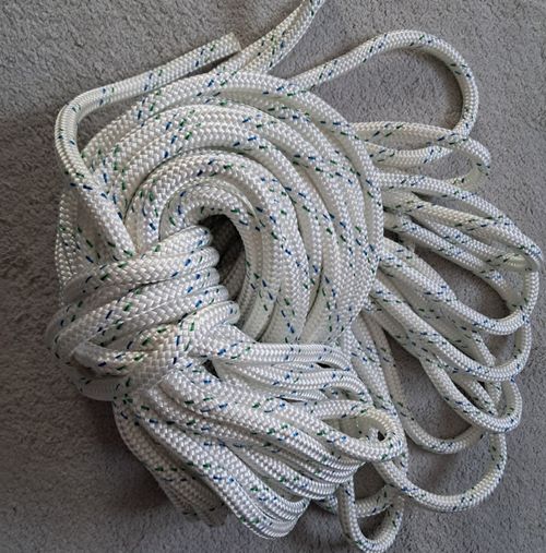 10mm Braid on Braid (Double Braid) Polyester Sailing boat rope white/blue 24mtr — image 1