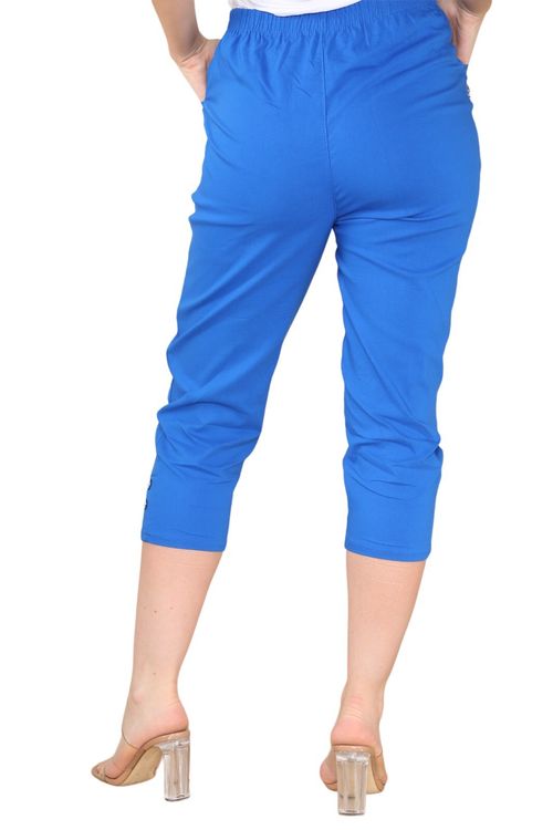 Womens Capri Trousers Ladies Three Quarter Soft 3/4 Cropped Pants Summer Shorts — image 4