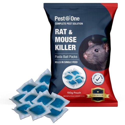 90 Rat Killer Pasta Poison Sachets Mouse Mice Rat Control - Bait Single Feed BU