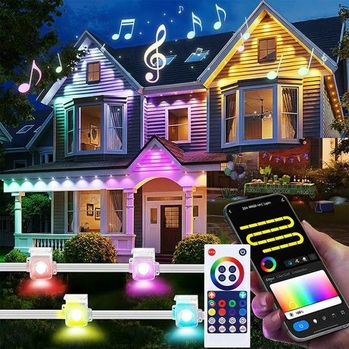 Permanent Outdoor Lights RGBIC Outdoor Christmas Decorations LED Eaves Lights UK