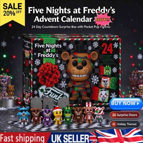 Five Nights at Freddy's Holiday Christmas Advent Calendar Blind Box 24 Unique UK