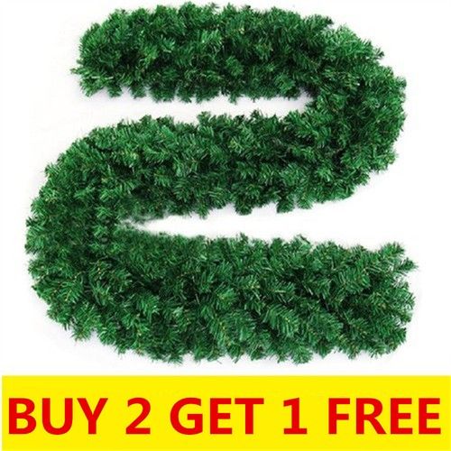 9ft Christmas Garland Decorations Fireplace Artificial Wreath Bushy Pine 280Tips