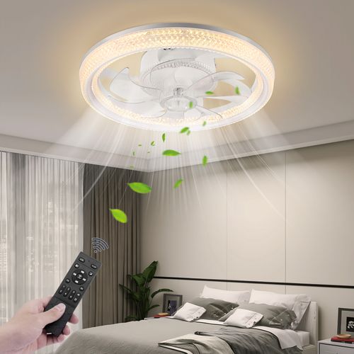 Large LED Ceiling Fan with Lighting LED Light Adjustable Wind w/ Remote 6 Speed — image 4