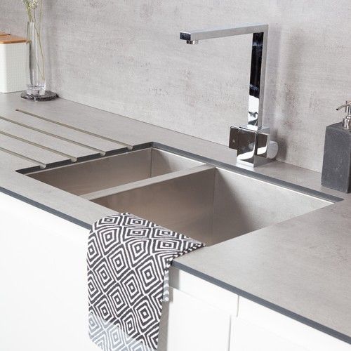 Solid Concrete Effect Compact Laminate Ultra Thin 12mm Slimline Kitchen Worktops