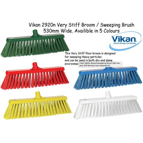 Vikan 2920 Yard Broom Head 530mm Stiff Bristle Heavy Duty Sweeping Brush Outdoor