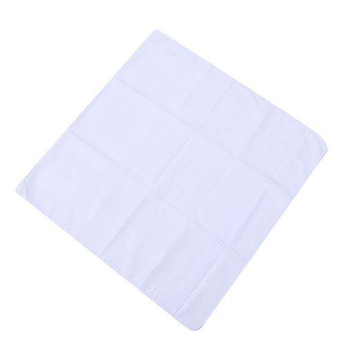 12PCS Mens Large White Square Handkerchief Soft Cotton Hankies Hankerchiefs AA — image 16