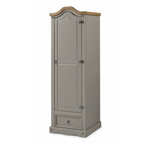 Corona Bedroom Furniture  Grey Wax Bedside Chest Drawers Wardrobe Dressing Table