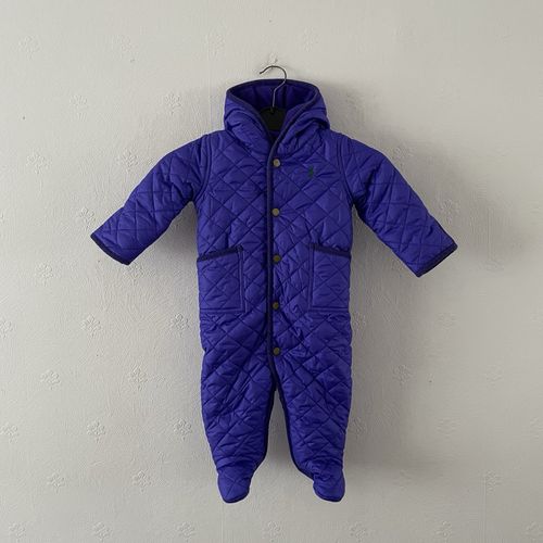 RALPH LAUREN QUILTED SNOWSUIT - SIZE 9M - PURPLE - BODY GIRLS WINTER — image 1