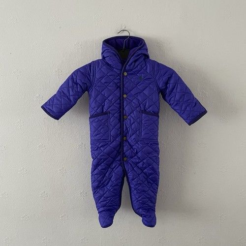 RALPH LAUREN QUILTED SNOWSUIT - SIZE 9M - PURPLE - BODY GIRLS WINTER