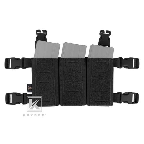 KRYDEX Tactical Placard Triple 223/5.56 Magazine Pouch Holder Kydex Insert Black
