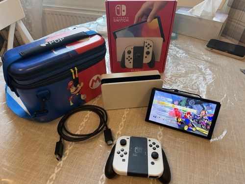 Nintendo Switch OLED Model HEG-001 Handheld Console 64GB Black White Joy-Con