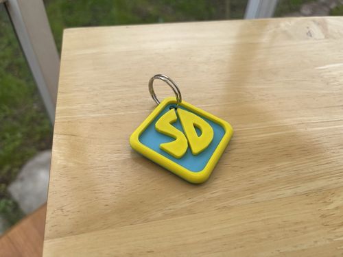 Scooby Doo Style Dog Tag Keyring — image 1