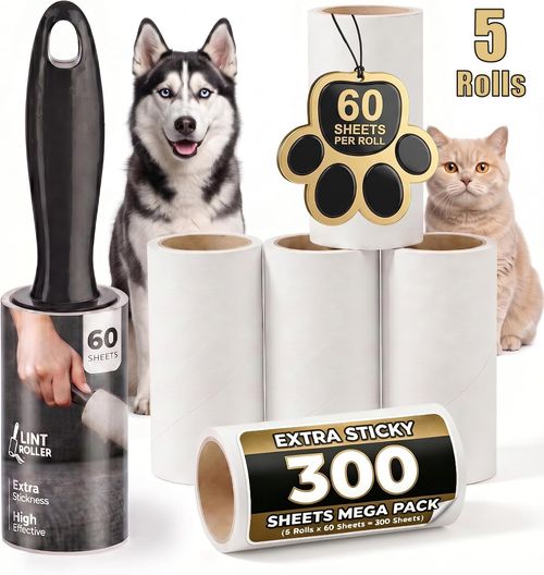5 X Lint Roller Refills Rolls Clothes Fluff Dust Pet Hair Remover Sticky Laundry — image 11