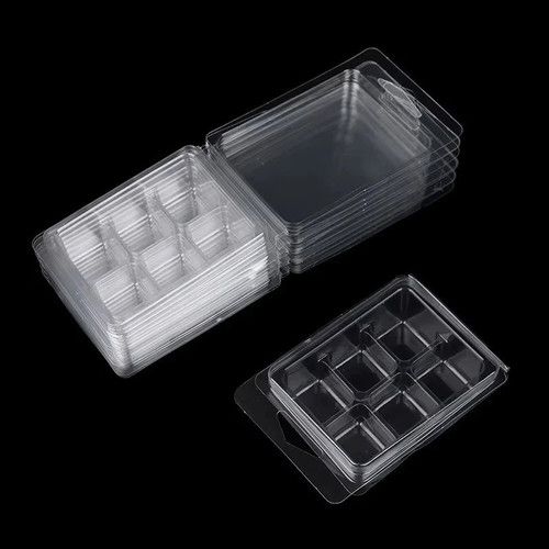 Wax Melt Molds 10 Pcs 6 Cavity Resuable Clear Plastic Clamshell Mould