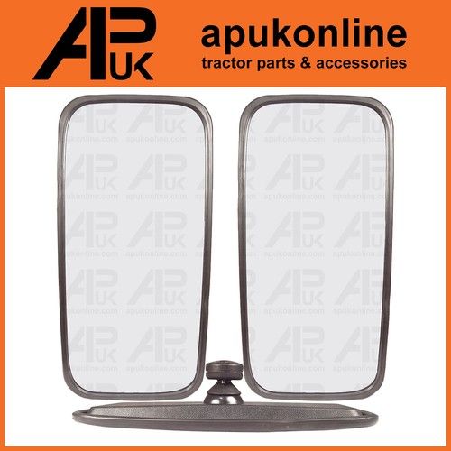2x Universal Mirror Head & Glass Tractor Lorry Digger Truck Plant Truck for JCB