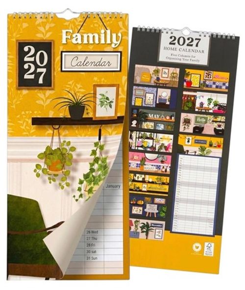 2027 Family Organiser Month Planner Calendar 5 Column One Month View Home 42cm